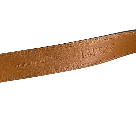 Lauren Ralph Lauren Black Suede Leather Belt Solid Brass Oval Buckle Size Medium main image 15